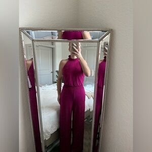 INC International Concepts Cranberry Rose Halter Jumpsuit